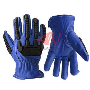 Gants anti-choc en cuir et TPR conçus pour un usage professionnel, avec protection durable en cuir et TPR pour la sécurité - Product Image 6