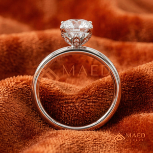 Oval Cut 925 Sterling Silver <b>Ring</b> | Minimalist Solitaire Engagement <b>Ring</b> | High Polish <b>Plain</b> Band Promise <b>Ring</b> for Women - Product Image 2