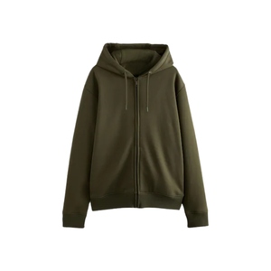 Sudadera con capucha completa con cremallera para hombre, estilo hip hop, de algodón 100% pesado, personalizada, oversize, negra, con cremallera y estampado personalizado. - Product Image 1