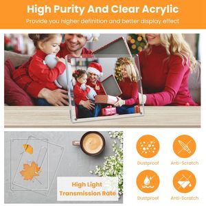 Set di 4 Cornici Portafoto in Acrilico Autoportanti 5x7 Pollici, Verticali e Orizzontali, Supporto da Tavolo per Foto in Plastica - Product Image 2