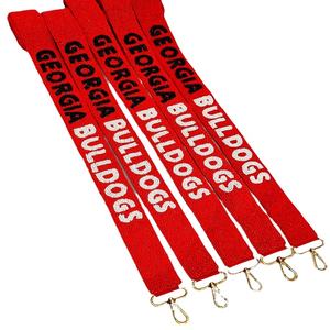 Correa de Bolso de Algodón con Cuentas de Cristal de los Georgia Bulldogs, Accesorio de Bolso Elegante Hecho a Mano, Personalizable, Perfecto para el Día del Partido - Product Image 1