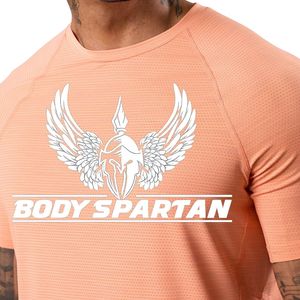 Mens <b>Peach</b> Performance Training T <b>Shirt</b> Crew Neck Short Sleeve Athletic Gym Workout Running Casual Sportswear Activewear Tee - Product Image 6