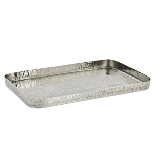 Bandeja Decorativa Ovalada de Metal Plateado con Asas, Diseño Minimalista, Empaque Individual - Product Image 4