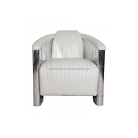 Sillón Chesterfield de Cuero Blanco de Lujo, Sofá de Cuero de Alta Calidad, Sofá Premium para Restaurante 2024, Muebles Asequibles