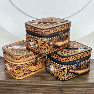 Nouvelle trousse de maquillage en cuir véritable de haute qualité, fabriquée à la main, élégante, avec fermeture éclair, étui à bijoux pour femmes, organiseur de voyage de luxe - Product Image 4