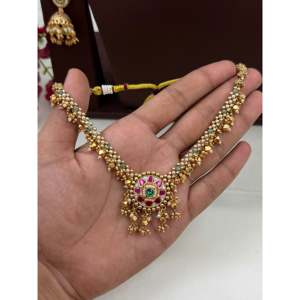 Heena Heritage 24K Gold Plated Zircon Necklace & Earring Set - Product Image 2