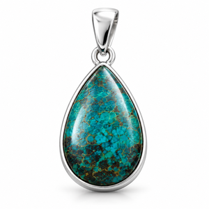 Wholesale Ha Gems <b>Women</b> Blue Chrysocolla Gemstone Pendant <b>Silver</b> Plated Handmade Boho <b>Top</b> Snake Chain Necklace Party Engagement - Product Image 1