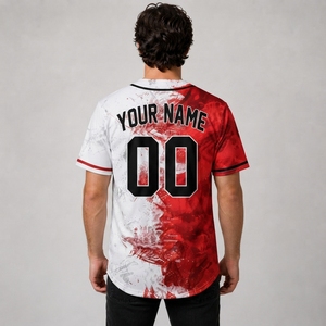 เสื้อเบสบอลแบบกำหนดเองได้สำหรับทุกเพศ พิมพ์ลายทีมของคุณด้วยเทคนิค Sublimation แห้งเร็ว ผลิตจากโพลีเอสเตอร์ แขนสั้น ทรงปกติ คอวี มีไซส์พลัสทุกขนาด - Product Image 4