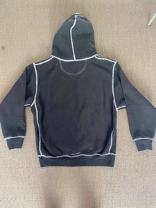 3D personnalisé pour la broderie 100% coton hiver hommes femmes sweat à capuche surdimensionné Hip Hop unisexe lavage à l'acide point contrasté sweat à capuche - Product Image 4