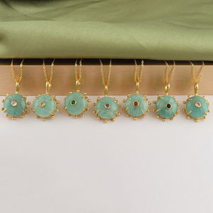 Hermoso collar con colgante de amazonita verde y cuarzo CZ, chapado en oro de 18K, antideslustre, hipoalergénico, joyería de moda. - Product Image 6