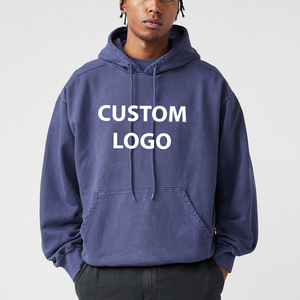 Sweat à capuche oversize de luxe en coton 100 % lourd, coupe courte et carrée, délavé à l'acide, personnalisé OEM pour homme - Product Image 1