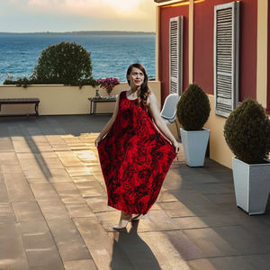 Lux ชุดเดรสยาวสำหรับสตรีสไตล์โบฮีเมียนชุดเดรสยาวสำหรับใส่ไปงานปาร์ตี้กลางคืนหรูหราเหมาะกับชายหาดฤดูร้อน2025 - Product Image 1