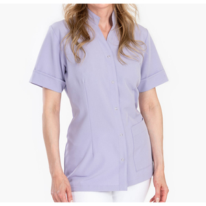 Tunique de mode personnalisable pour femmes, uniforme de salon de beauté et SPA, haut d'hôtel à col en V avec fente latérale - Product Image 3