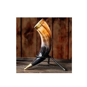 Handcrafted Eco-Friendly Buffalo <b>Drinking</b> Horn Mug Solid Pattern Matching <b>Stand</b> Dishwasher Safe Luxury Beverages Party - Product Image 2
