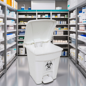 Foot Pedal Square Eco-Friendly Open Top Waste <b>Bin</b> for Hospital Use Made of <b>Plastic</b> Heavy Duty - Product Image 5