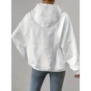 Sweat à capuche unisexe oversize blanc en molleton coupe-vent pour l'hiver – Style décontracté - Product Image 4