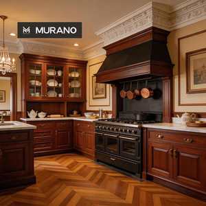Gabinetes de Cocina Modulares de Madera Sólida de Cerezo con Diseño Personalizado para Toda la Casa, Estilo Shaker Tradicional de Lujo, con Almacenamiento de Vidrio - Product Image 1