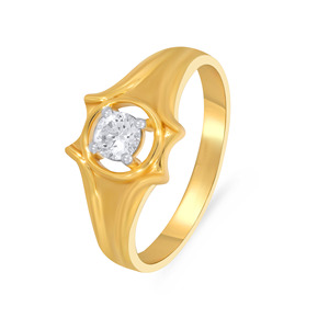 Bague solitaire pour homme Abstract Bloom, Bague l'aube impériale de la valeur étincelante et de la teinte rosée, Bague Lumen souveraine avec diamants - Product Image 1