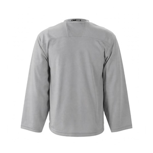 Camiseta de Hockey sobre Hielo Gris de Manga Larga y Cuello Redondo, Jersey de Entrenamiento Sólido, Unisex para Adultos - Product Image 2