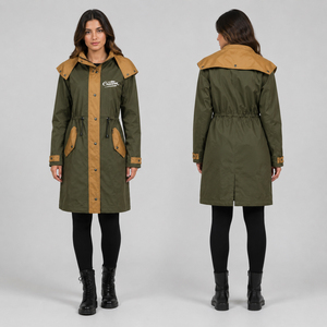 Manteau long imperméable, coupe-vent et respirant en toile cirée pour femme 2026 – Veste d'équitation et d'extérieur durable pour l'hiver - Product Image 3