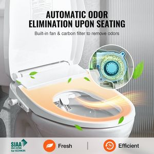 Sedile del water bianco intelligente con telecomando allungato Bidet luce notturna elettrica autopulente essiccatore d'aria facile installazione - Product Image 5