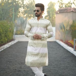 Premium Heavy Cotton Kurta Set with Embroidery Work And Shading Print And Cotton Pajama wholesale rate by royal export - Product Image 6