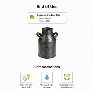 Vase rustique galvanisé Headway de 9,75 po de hauteur, style ferme, pour arrangements floraux, mariages, spas et compositions florales - Product Image 5