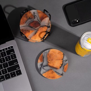 Posavasos Clásicos Ecológicos de Resina y Madera, Alfombrillas Super Absorbentes para Oficina, Hotel, Té, Cerveza y Bebidas, Directo de Fábrica - Product Image 5