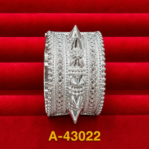Women's Silver Plated Bangles With <b>Ruby</b> Inlay Classic Flower Pattern Wedding Jewelry A-43018 - Product Image 5