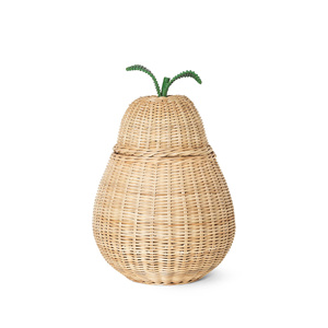 Panier de rangement en rotin naturel de qualité supérieure, de forme pomme, fait main, avec couvercle, nouveau design, pour la décoration de la chambre d'enfant - Product Image 2