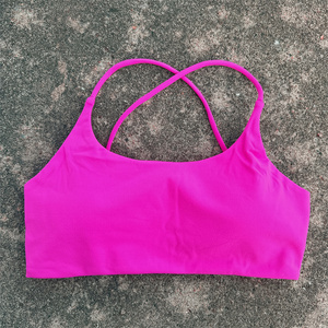Solid Color Cross Hollow Womens Sports <b>Bra</b> Shockproof Padded Gym Yoga Fitness - Product Image 1