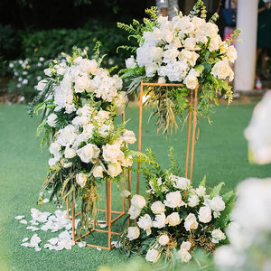 Unique Look Gold Metal Flower <b>Stand</b> for Wedding Table Floral Arrangement Geometric Flower <b>Vase</b> <b>Stand</b> for Decoration - Product Image 5