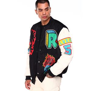 Chaquetas Universitarias de Moda para Hombre, Chaquetas de Béisbol con Logotipo Bordado Personalizado, Chaquetas de Invierno de Chenilla Resistentes al Viento y Transpirables, 100% Lana - Product Image 2