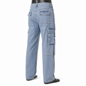 Pantalones Cargo para Hombre, Ligeros, Casuales, Azul Claro, de Alta Calidad, con Múltiples Bolsillos, Estilo Urbano, Venta al Por Mayor Personalizada - Product Image 4