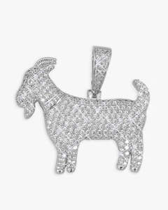 Pendentif Chèvre Moissanite VVS Iced Out, Bijou de Luxe Hip Hop Détaillé - Product Image 1