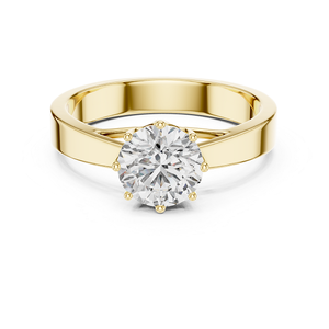 Bague de fiançailles unisexe en or jaune avec diamant de laboratoire de 1 carat, solitaire classique, bijoux fins, design élégant et intemporel - Product Image 1