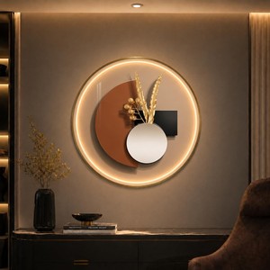 Panneau mural LED en MDF |   Design de paysage montagneux contemporain fait main |   70x70x4cm |   Blanc/Marron |   Aqudus Saleem |   Vente en gros - Product Image 3