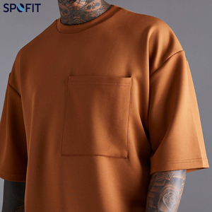 Camiseta Deportiva para Hombre, 7900, 180g, Tela de Rizo Estampada, con Bolsillo, Corte Holgado, Talla Grande, Transpirable, Cuello Redondo - Product Image 6