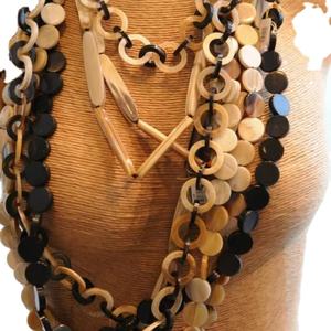 INDIGENEO Nueva llegada Buffalo Ox Cuerno Collar Pulido Animal Estilo Hueso Joyería Diseño Natural Cuentas Mujeres Niñas Boda - Product Image 2