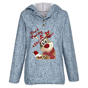 Nouveau Pull à Capuche Unisexe de Noël de Qualité Supérieure, Coupe Oversize Décontractée, Pull d'Hiver avec Impression Numérique 3D Intégrale et Broderie, Modèle Long - Product Image 4