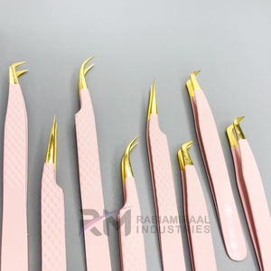 แหนบต่อขนตา RMI ป้องกันแม่เหล็ก สีชมพู/ทอง ทำจากสแตนเลส ปลายเรียบ สำหรับต่อขนตา ความยาว 10 มม. - Product Image 4