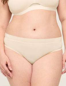 Ropa Interior Femenina Sexy de Talla Grande, Tanga de Nylon y Spandex Delgada, de Cintura Alta, Color Sólido, Transpirable, con Logotipo Bordado en la Cintura - Product Image 2