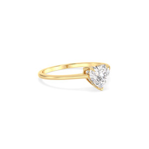REYES High Quality Heart Cut 1.06Ct Lab Grown Diamond Ring in 14K Solid Gold Engagement Gift Jewelry at Affordable Price - Product Image 3