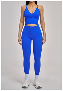 Highly Professional Women,s Slim Fit 2-Piece Workout Sportswear <b>Set</b> Includes High Waist Leggie Bra Plus Size Stitch Crystal - Product Image 1
