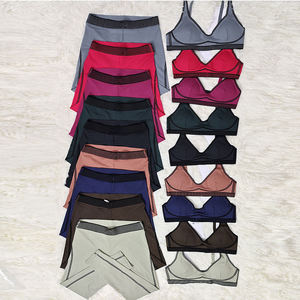 Ensemble de yoga pour femmes avec logo frontal, leggings respirants antibactériens taille haute, vêtements de sport pour l'entraînement, le Pilates et la gym - Product Image 3