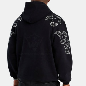 Sweat à capuche en coton mélangé confortable avec strass, faible MOQ, idéal pour un usage décontracté, tissu doux au design élégant - Product Image 5