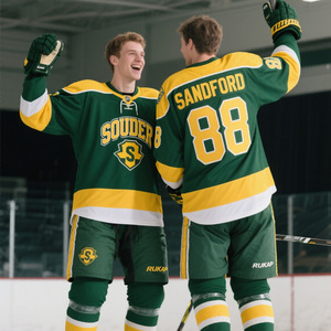 Adult Ice Hockey Team Uniform <b>Set</b> Custom Sublimation Jersey Shorts Breathable Professional Hockey Wear - Product Image 4