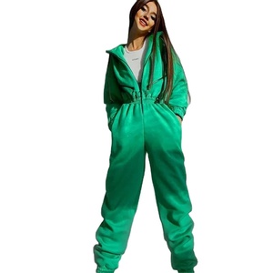 Costume de sport une pièce à capuche pour femme 2024, pantalon de loisirs, couleur rose, nouveau - Product Image 2