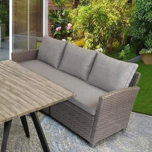 Ensemble de canapés de salle à manger d'extérieur en rotin moderne PHU LINH 211G fabriqué au Vietnam, avec coussins de siège confortables, expédition rapide, haute qualité pour jardin - Product Image 5
