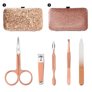 Set de Manicura y Pedicura Profesional de 5 Piezas en Acero Inoxidable con Acabado Dorado Rosa Brillante, Estuche para Adultos, Regalo de Año Nuevo 2026 - Product Image 6